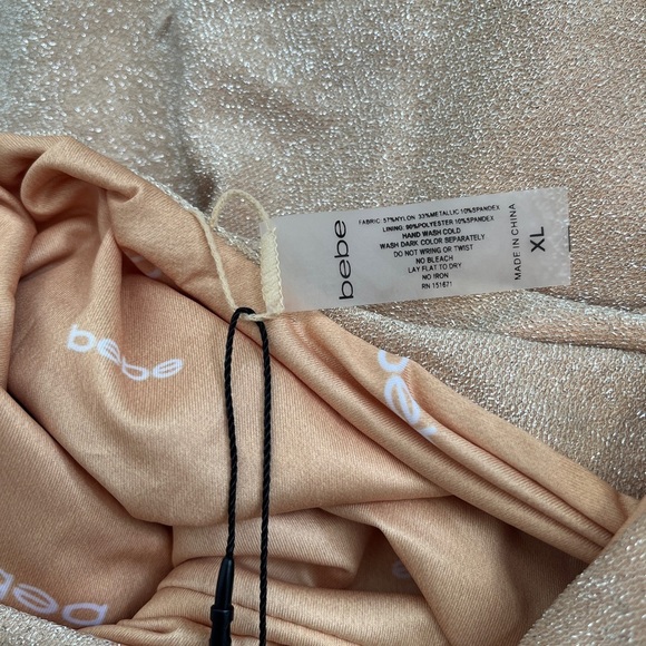 HOST PICK ⭐️ BEBE NWT Gold Metallic Cut-Out One Piece Swimsuit, Size XL - Picture 8 of 9